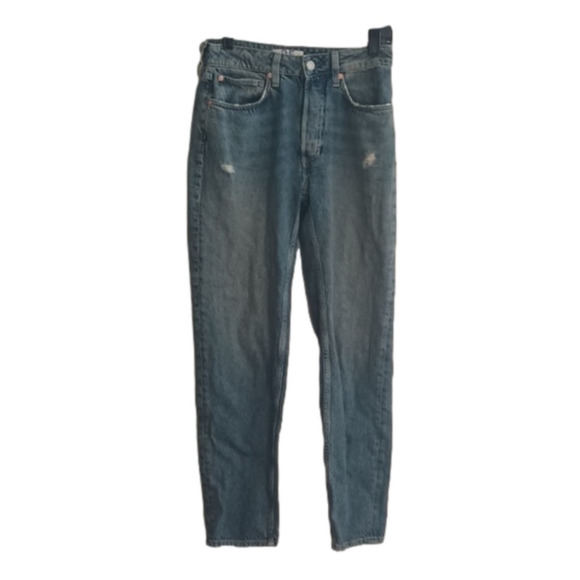 We the free size 25 semi distressed button fly baggier style jeans .Fall/ school - Picture 1 of 12